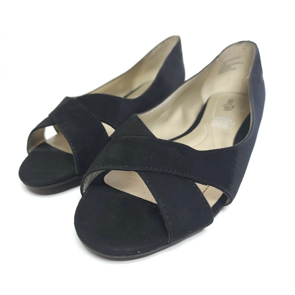 EAST 5TH Womens 7.5 M Slip On Flats Black Faux Leather